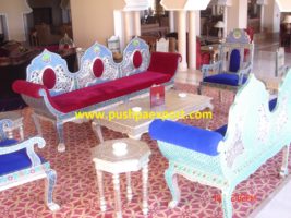 Wooden Furniture covered with meenakari work done on metal sheet